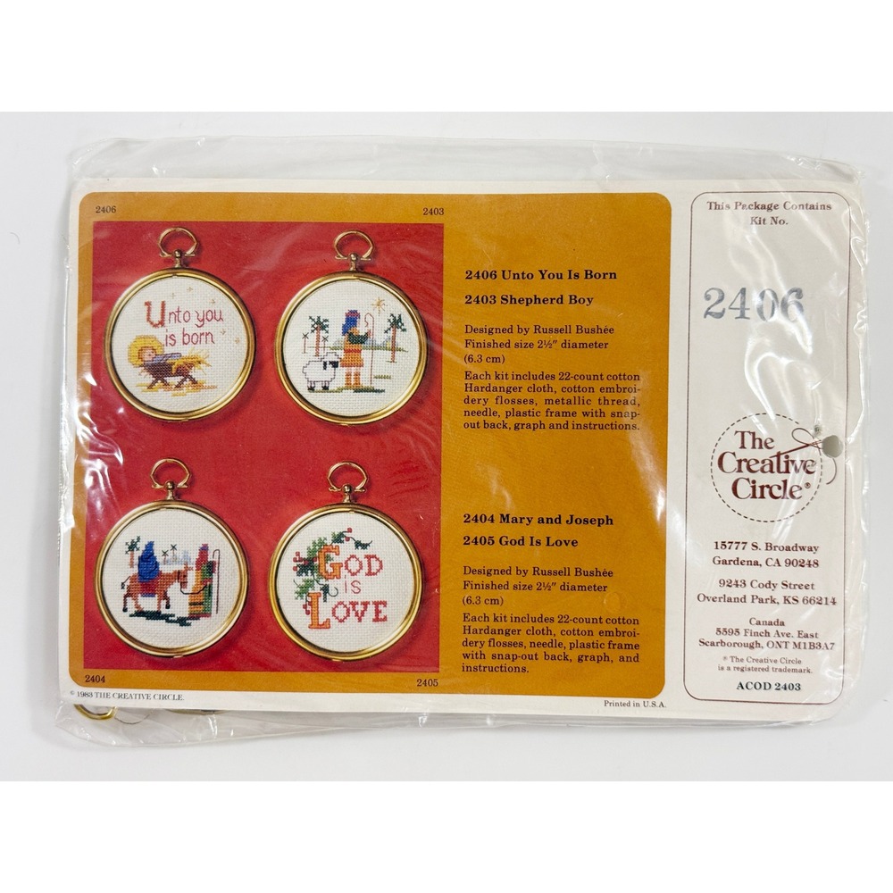 The Creative Circle Embroidery Kit Unisex OS Multi Unto You Is Born 2406 Vintage